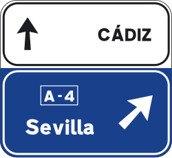 S-222a - Panneau routier Pré-signalisation d'itinéraires vers une autoroute ou une voie rapide et de votre direction