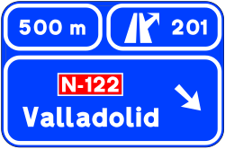 S-235 - Panneau routier Préseñalización de autopista o autovía a cualquier carretera
