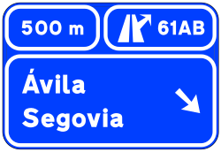 S-242 - Panneau routier Préseñalización en autopista o autovía de dos salidas muy próximas entre sí.