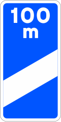 S-26c - sinal de trânsito Baco de contagem (100 m)