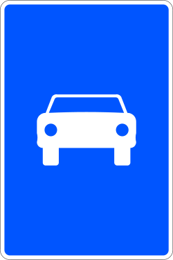 S-3 - sinal de trânsito Autoestrada de acesso limitado