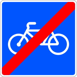 S-36 - sinal de trânsito Fim da via reservada a bicicletas