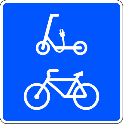 S-38 - sinal de trânsito Via reservada a bicicletas e trotinetes