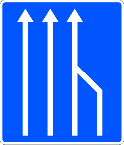 S-52g - Ende einer Fahrspur Verkehrsschild