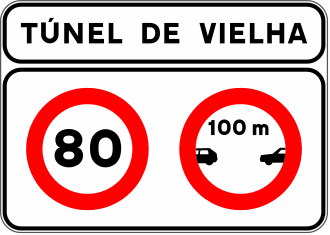 S-532 - Tunnelstandort-Schild auf einer normalen oder mehrspurigen Straße mit spezifischen Verkehrsregeln Verkehrsschild