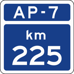 S-570a - Kilometerstein auf mautpflichtiger Autobahn Verkehrsschild