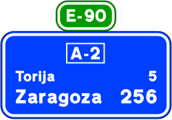 S-602 - Segnale stradale Conferma di città su autostrada o strada a scorrimento veloce