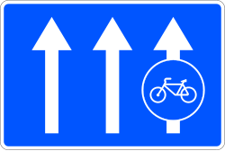 S-64b - Vorgeschriebene Radwege neben zweispuriger Fahrbahn Verkehrsschild