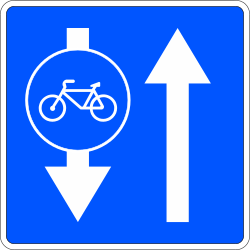 S-66 - Radweg in Gegenrichtung Verkehrsschild