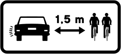 S-891 - Panneau routier Distance minimale pour dépasser les cyclistes