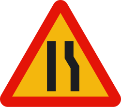 TP-17a - Fahrbahnverengung rechts Verkehrsschild