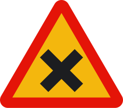 TP-2 - Kreuzung mit Vorfahrt von rechts Verkehrsschild