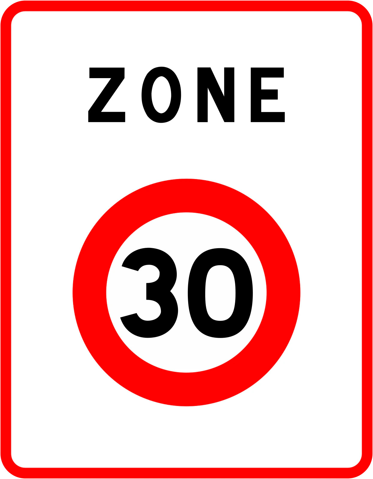 B30 - Panneau routier Zone 30 km/h