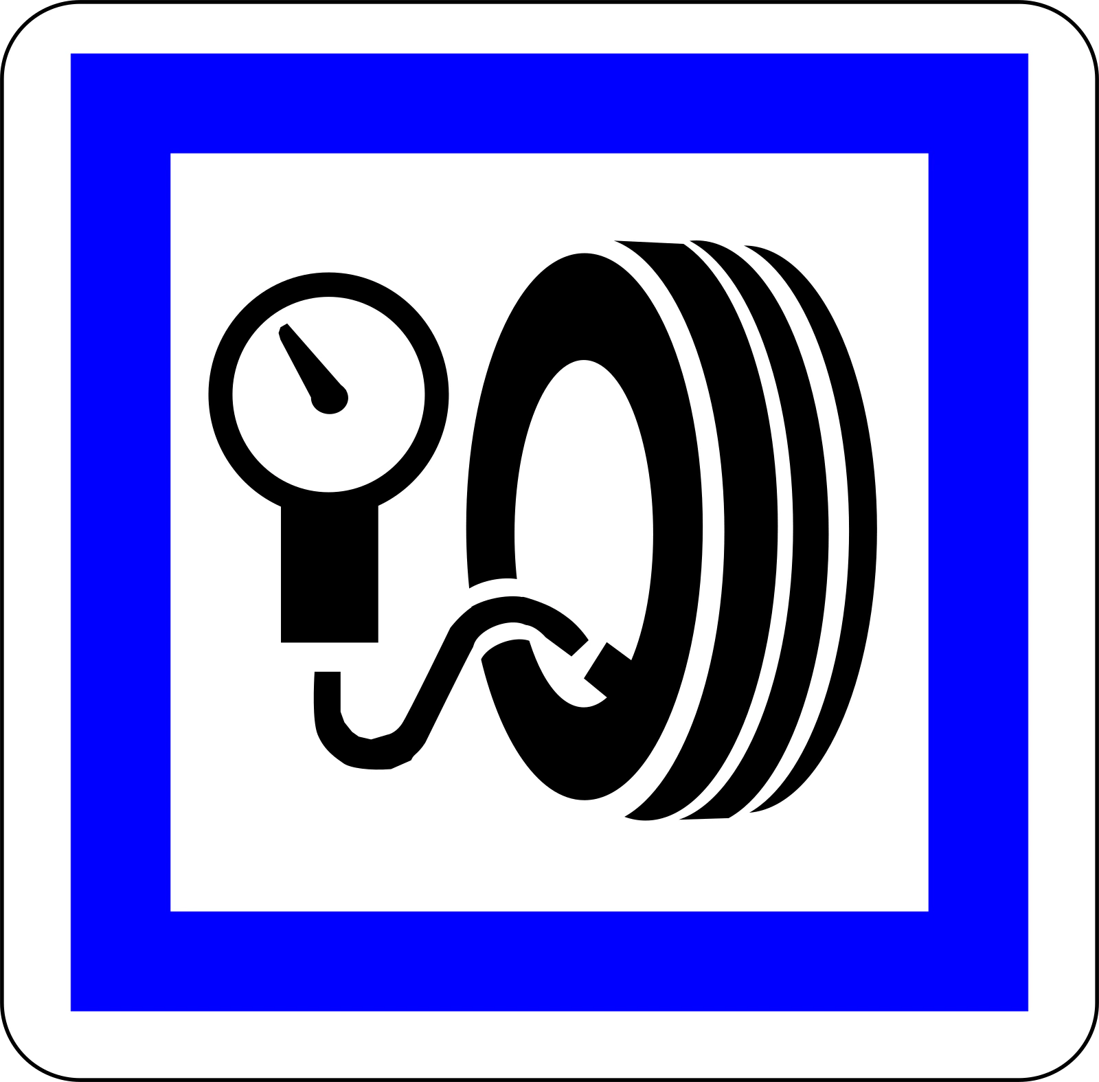 CE26 - Panneau routier Contrôle de la pression de l'air