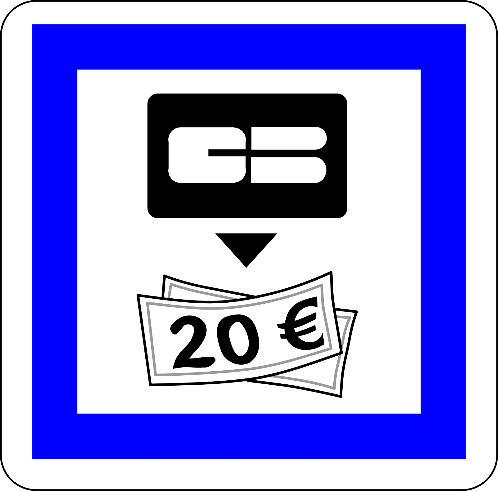 CE25 - Panneau routier ATM