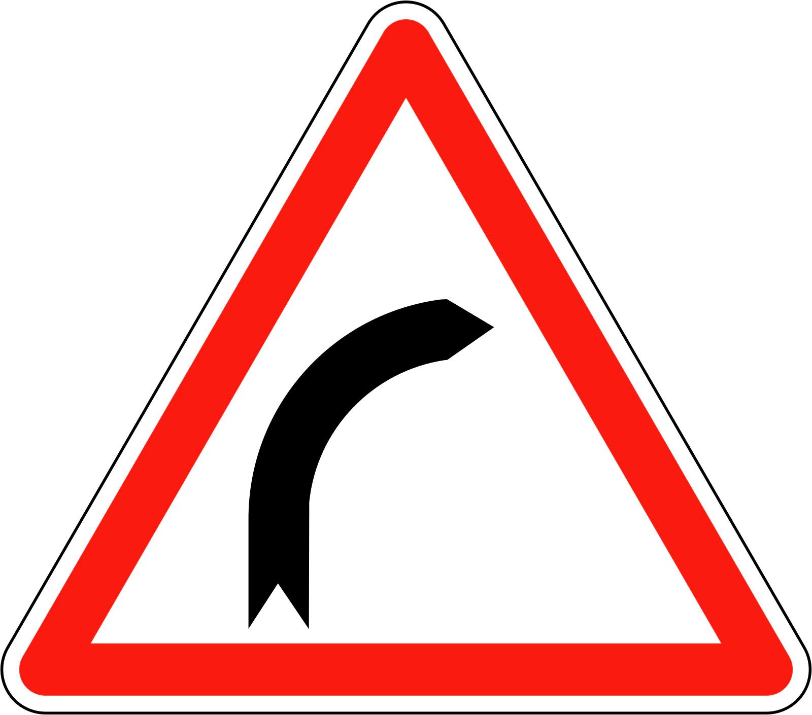 A1a - Panneau routier Virage à droite