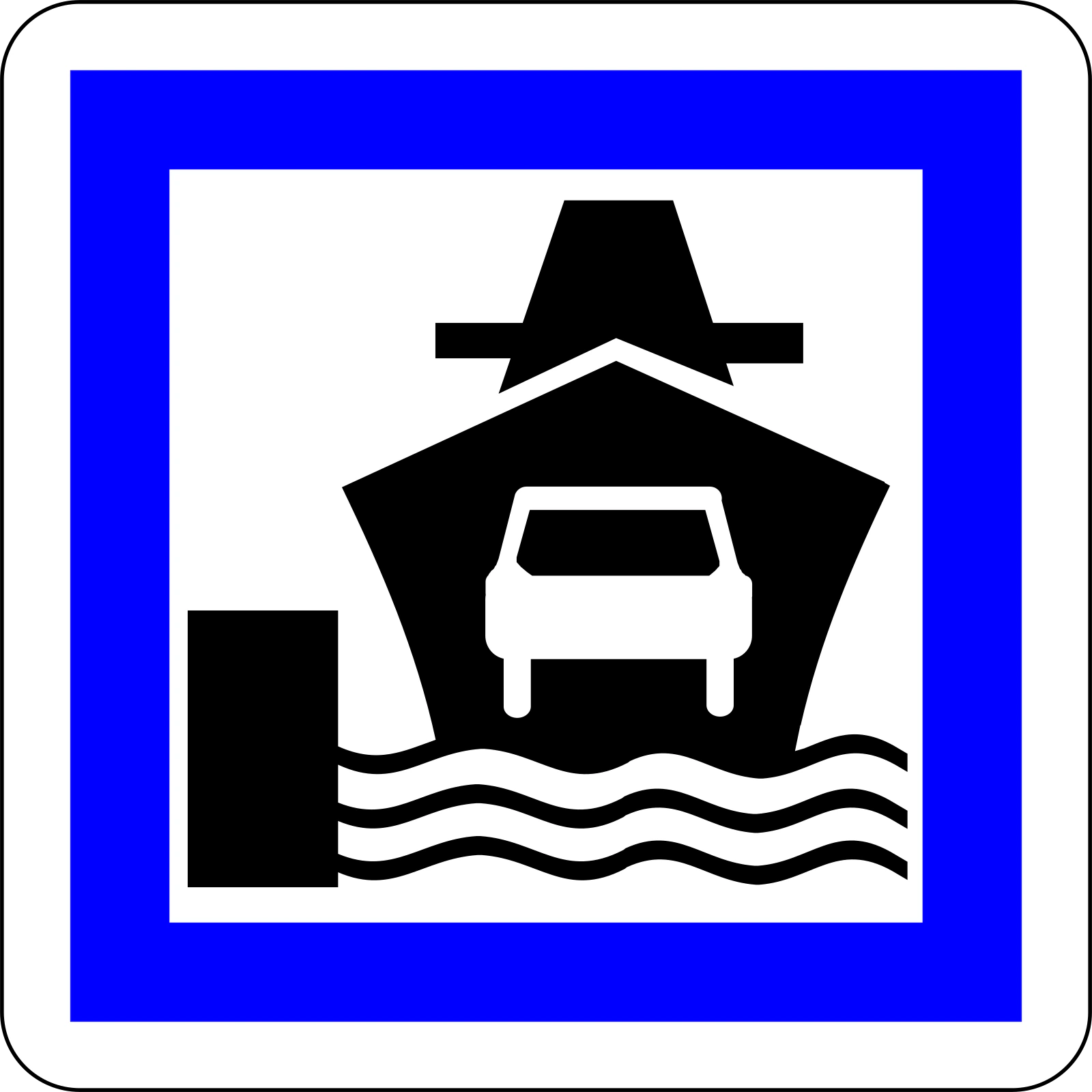 CE10 - Panneau routier Ferry pour voitures
