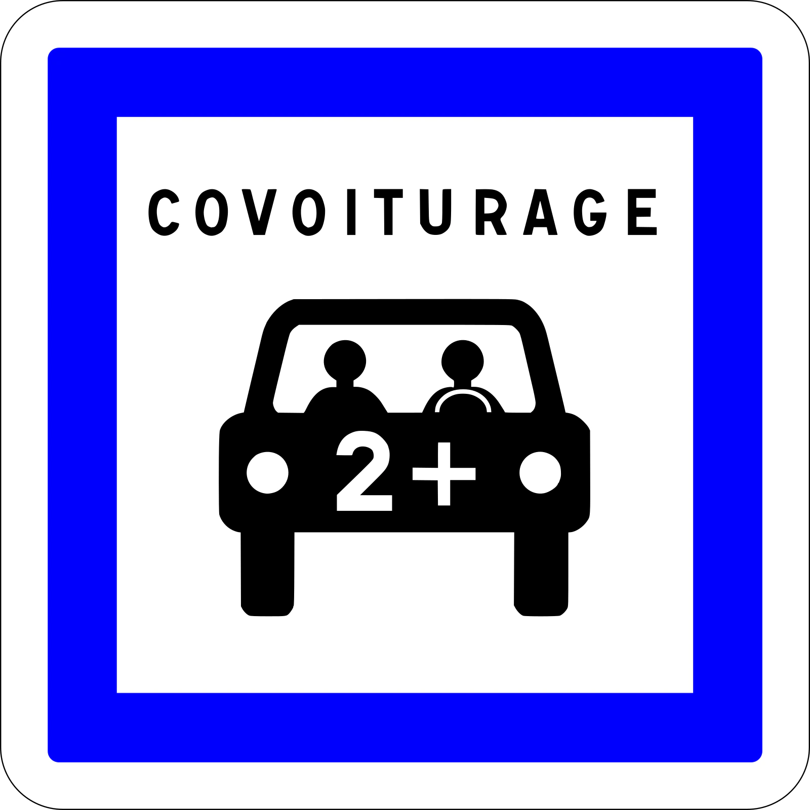 CE52 - Panneau routier Covoiturage