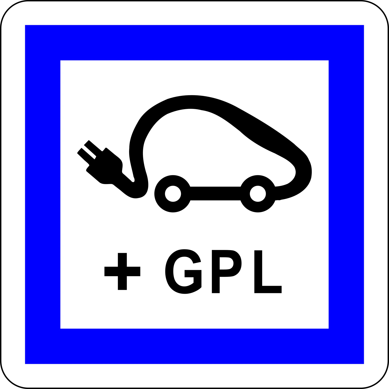 CE15j - Panneau routier Station de recharge et gaz de pétrole liquéfié