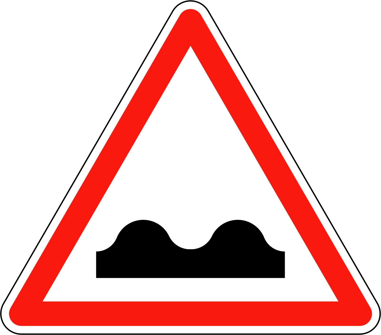 A2a - Panneau routier Affaissement ou bosses