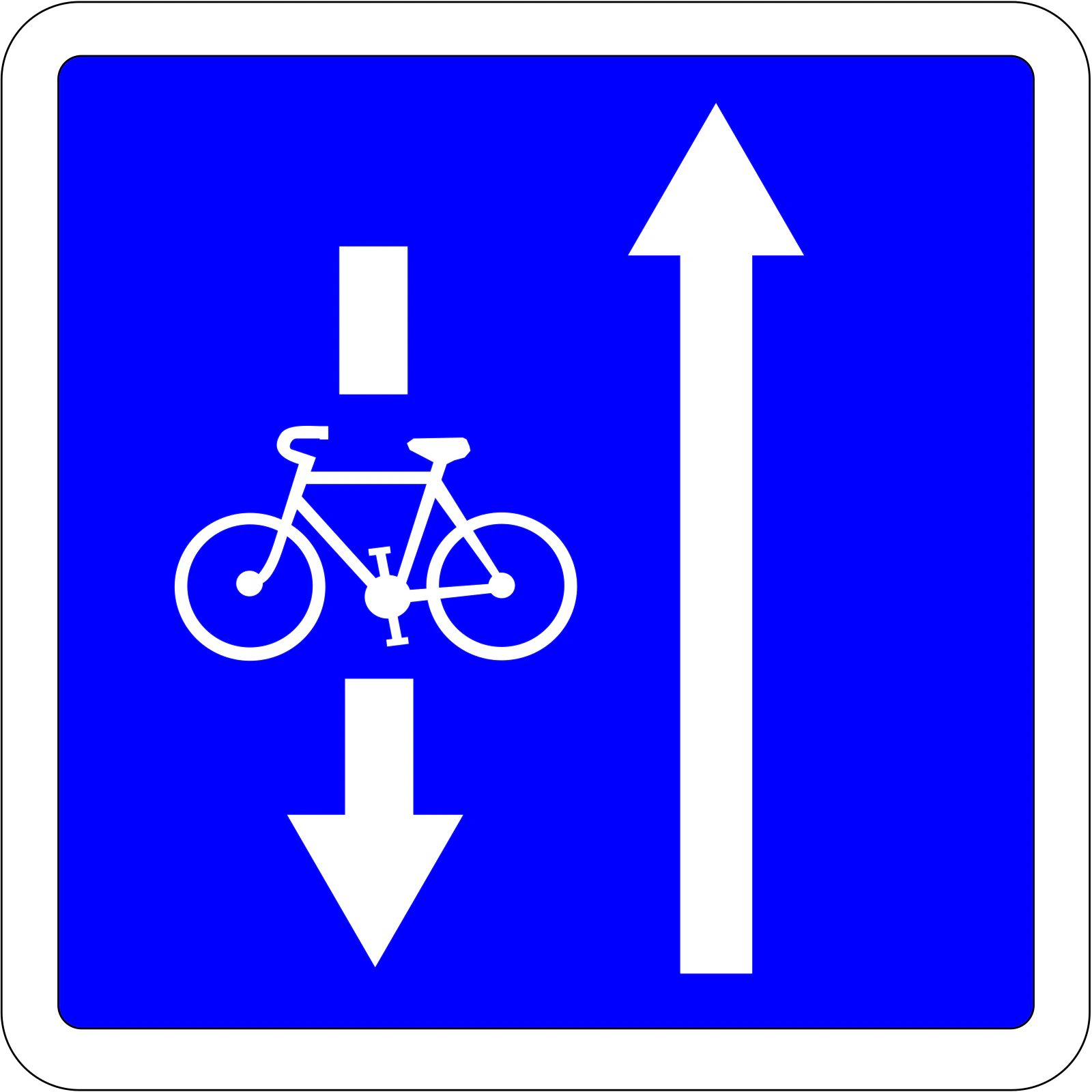 C24a-2 - Panneau routier Cyclistes à contre-sens