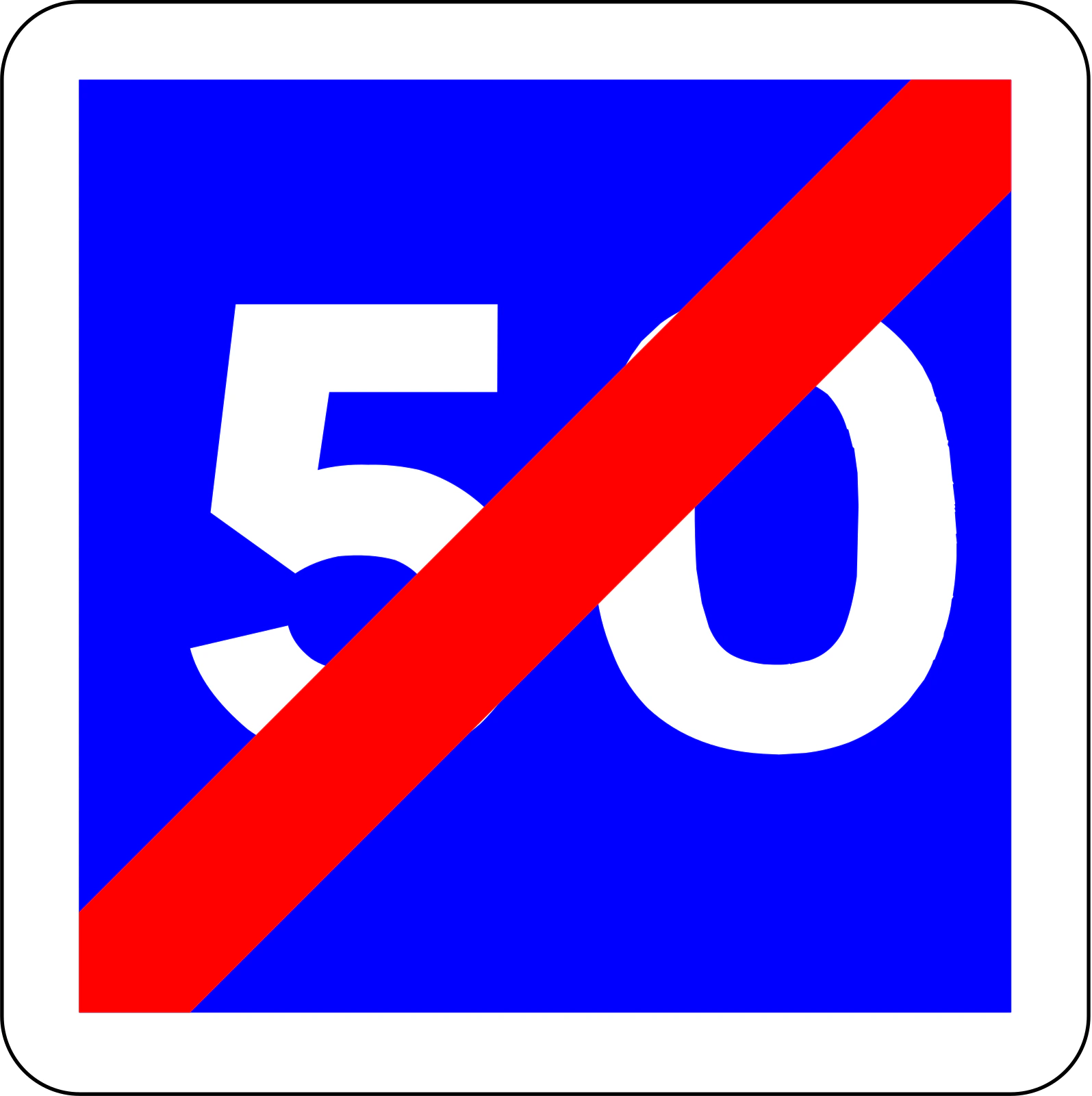 C4b - Panneau routier Fin de la vitesse conseillée