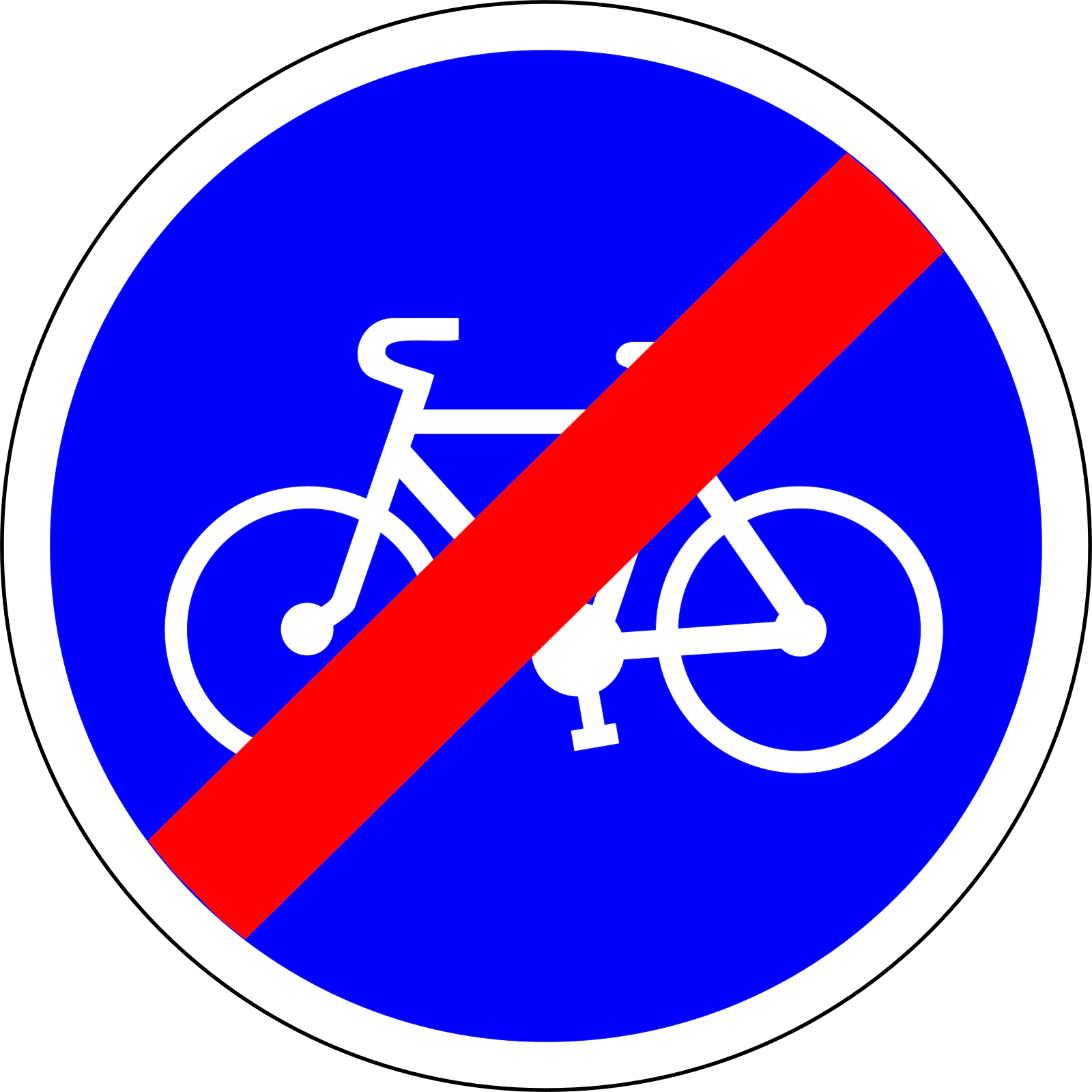 B40 - Panneau routier Fin de piste cyclable