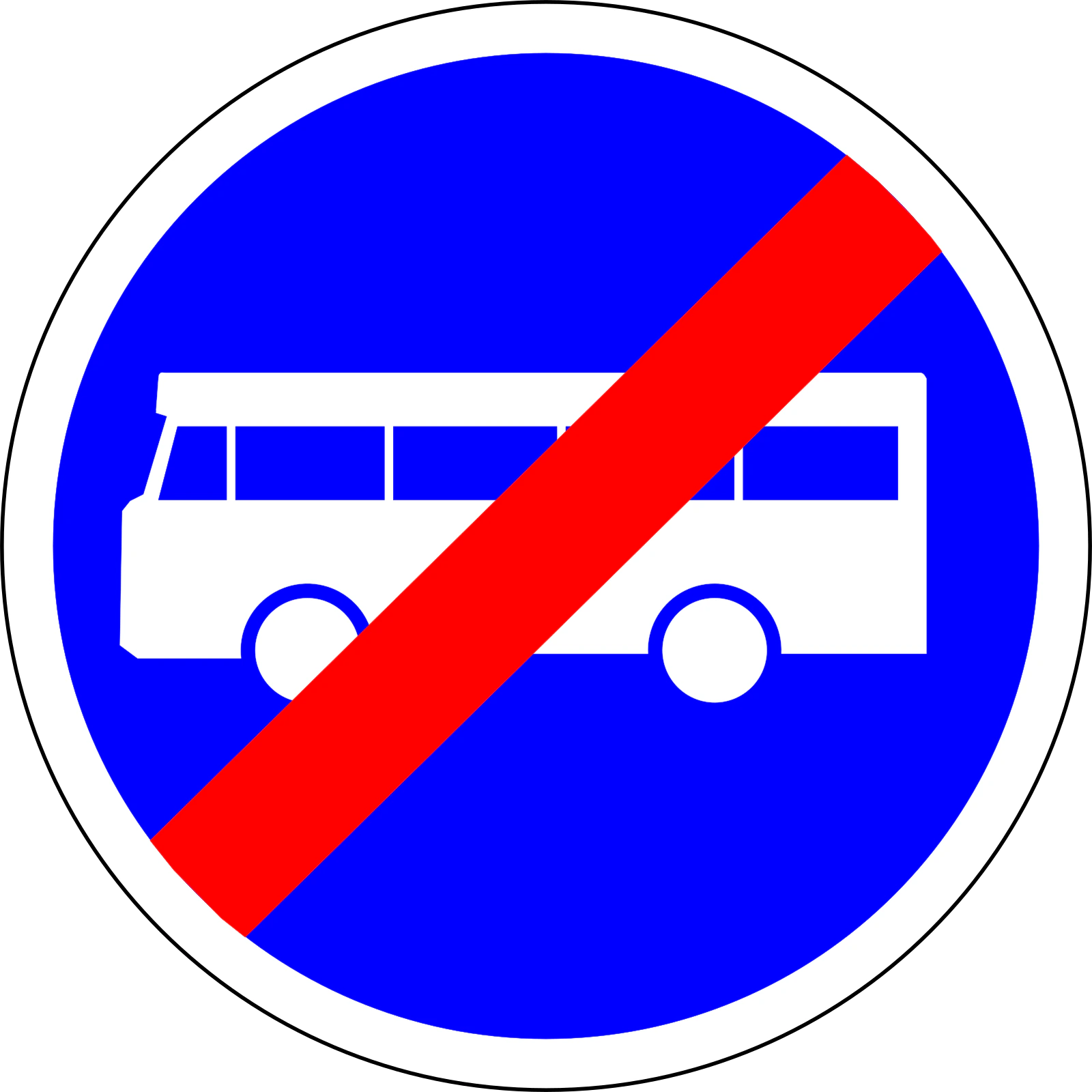 B45a - Panneau routier Fin de la voie de bus