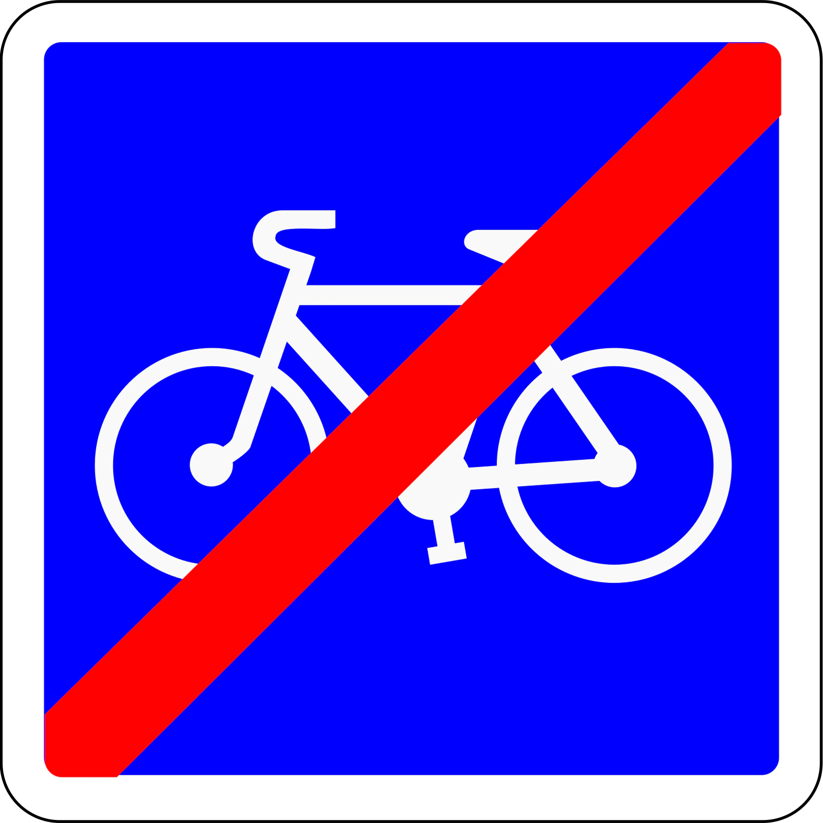 C114 - Panneau routier Fin de piste cyclable