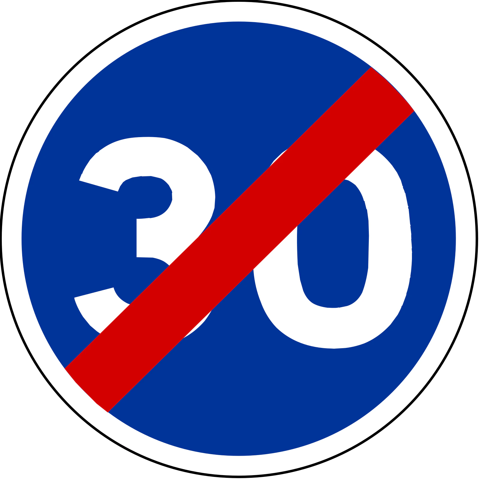 B43 - Panneau routier Fin de vitesse minimale