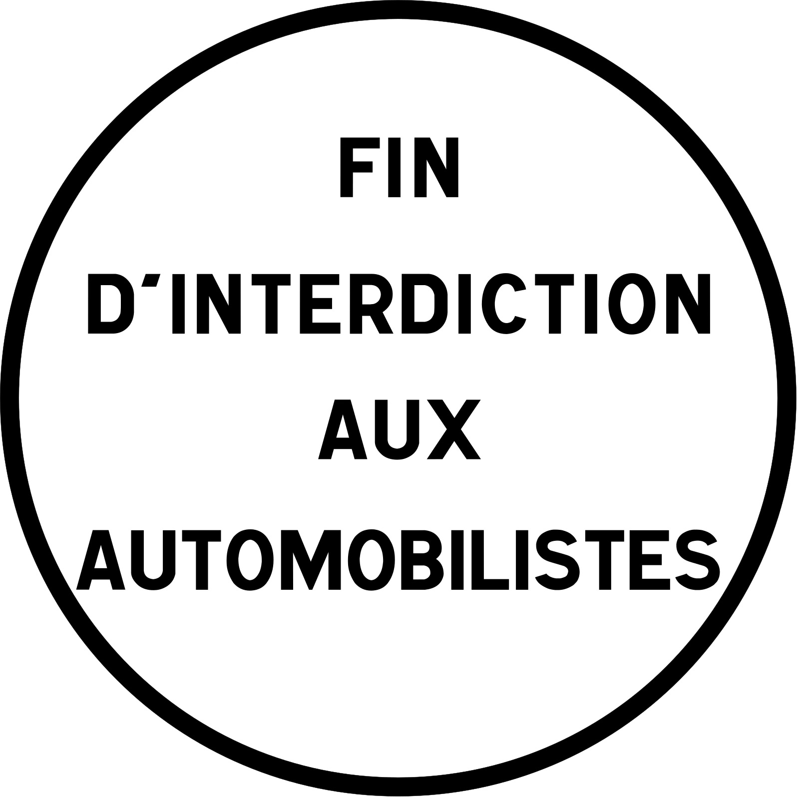 B39 - Panneau routier Fin d'autres prescriptions