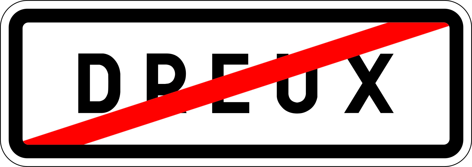 EB20 - Panneau routier Fin de ville ou village
