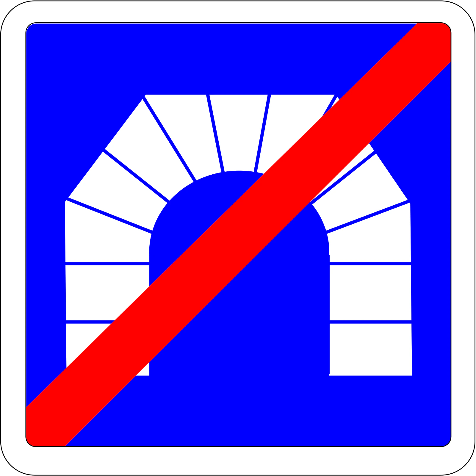 C112 - Panneau routier Fin de tunnel