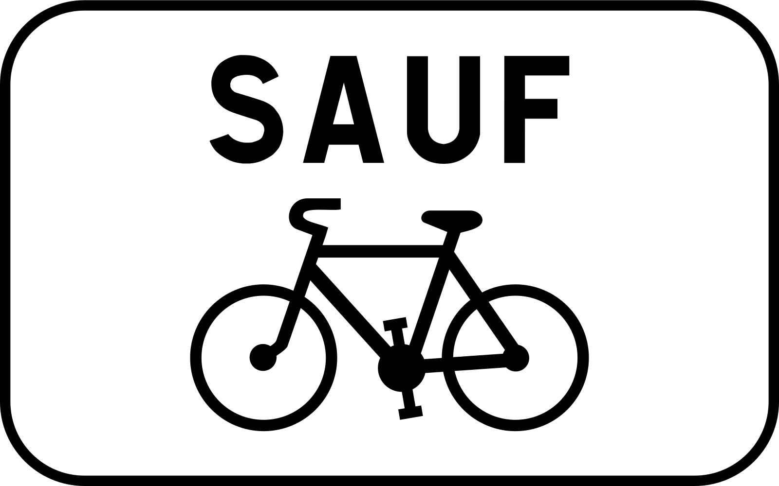 M9v - Panneau routier Sauf pour les vélos
