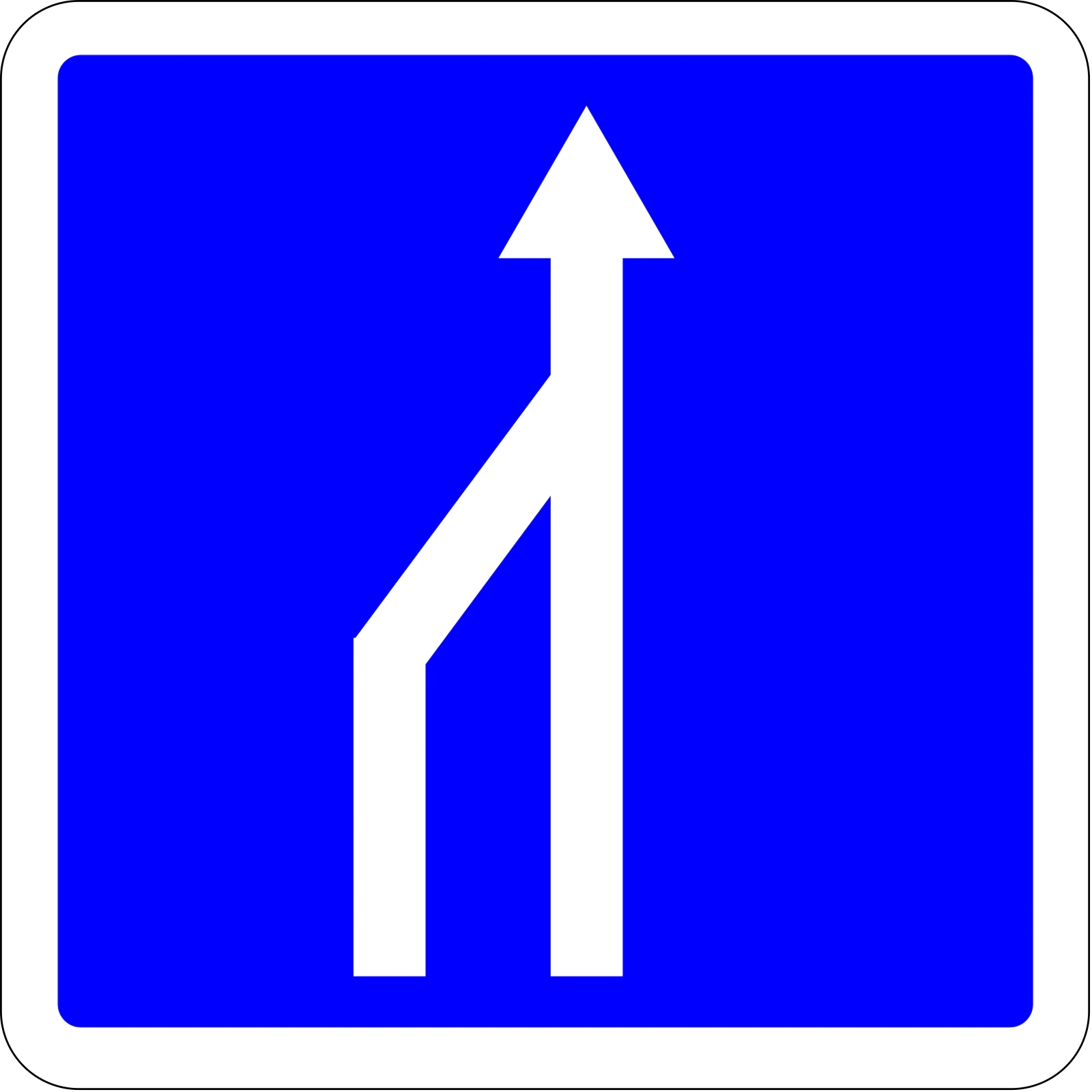 C28-3 - Panneau routier Confluence de voies