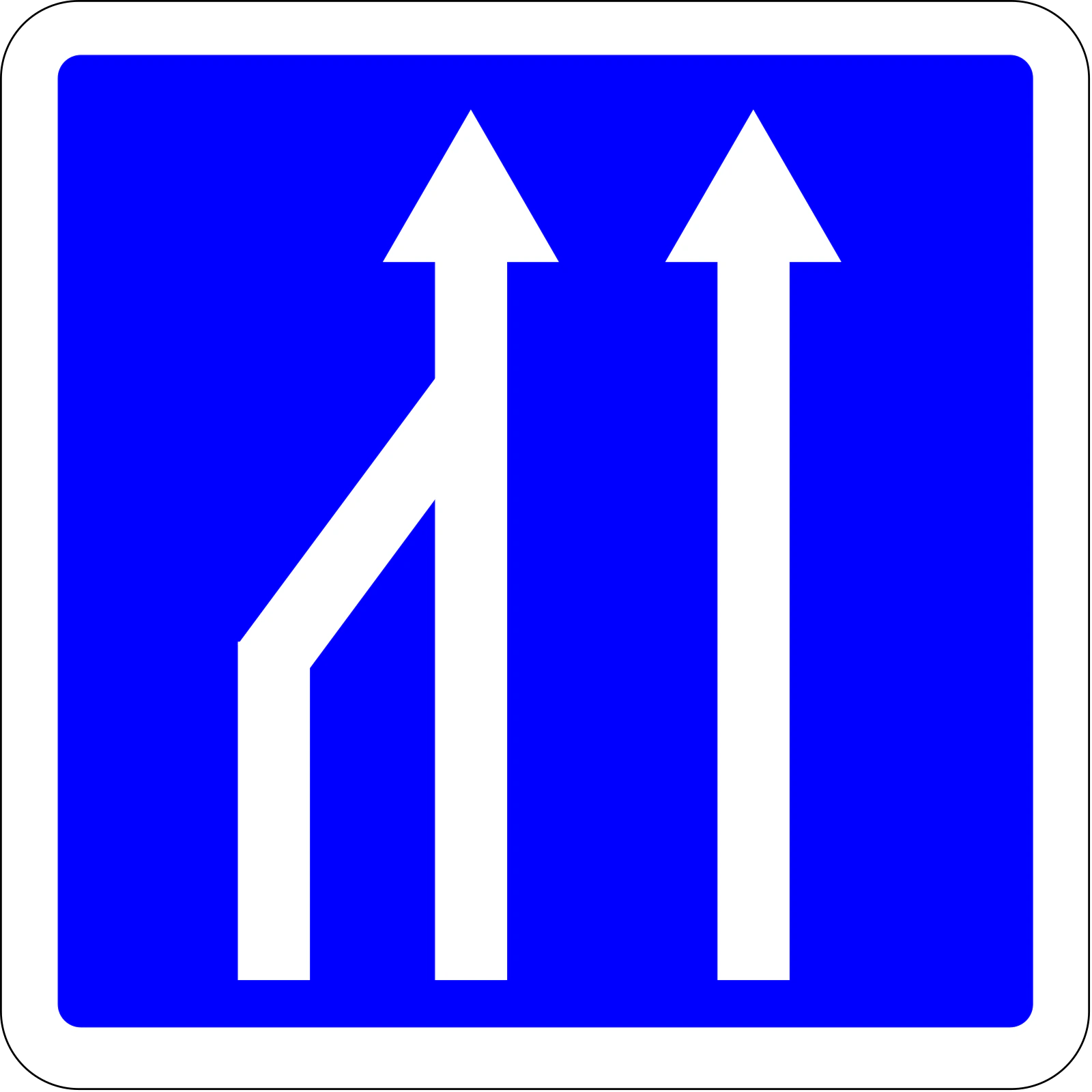 C28-2 - Panneau routier Fusion des voies