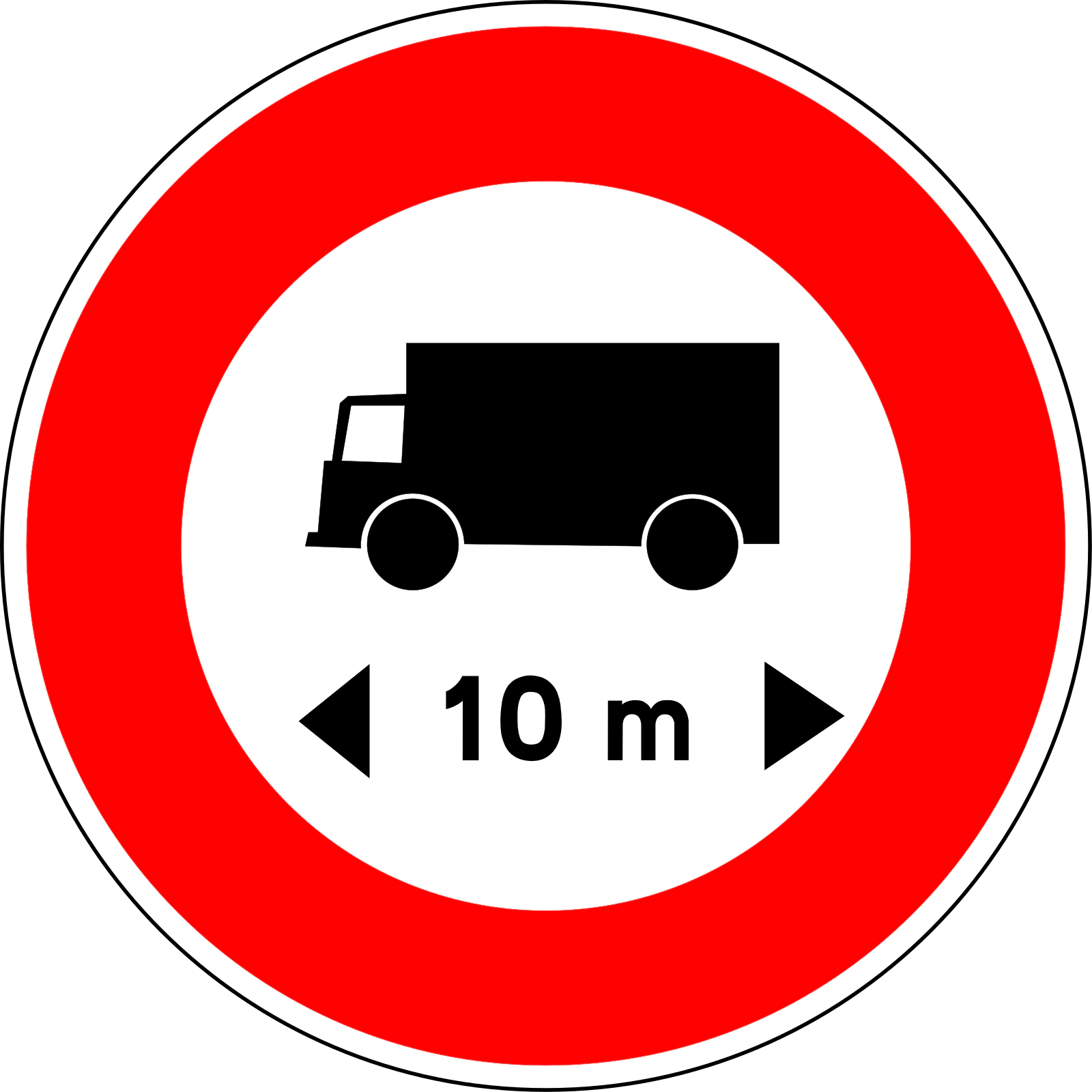 B10a - Panneau routier Limitation de longueur