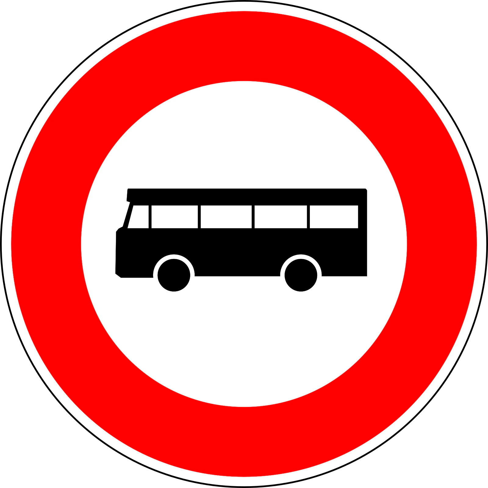 B9f - Panneau routier Absence de bus