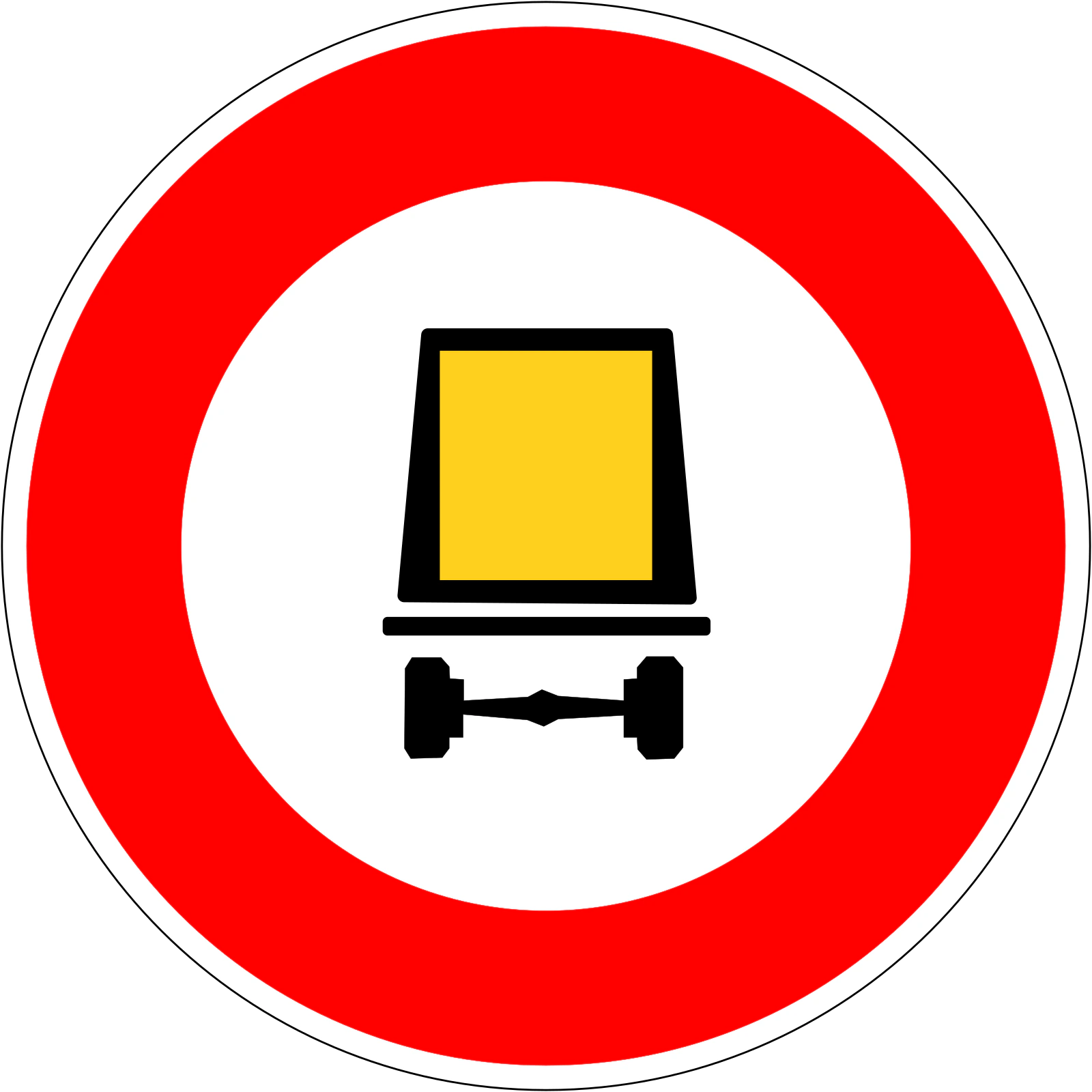 B18c - Panneau routier Aucun véhicule transportant des marchandises dangereuses