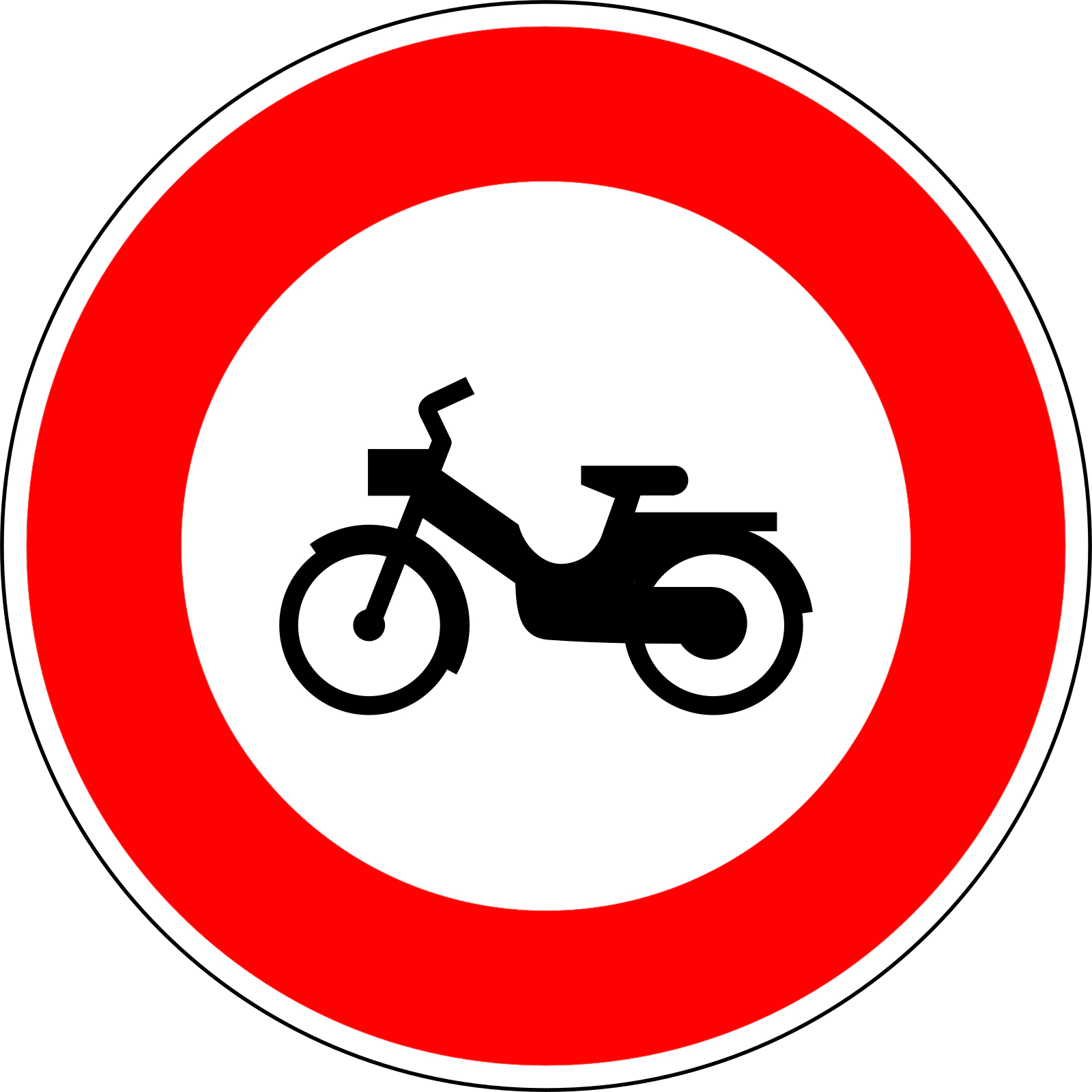 B9g - Panneau routier Aucun cyclomoteur