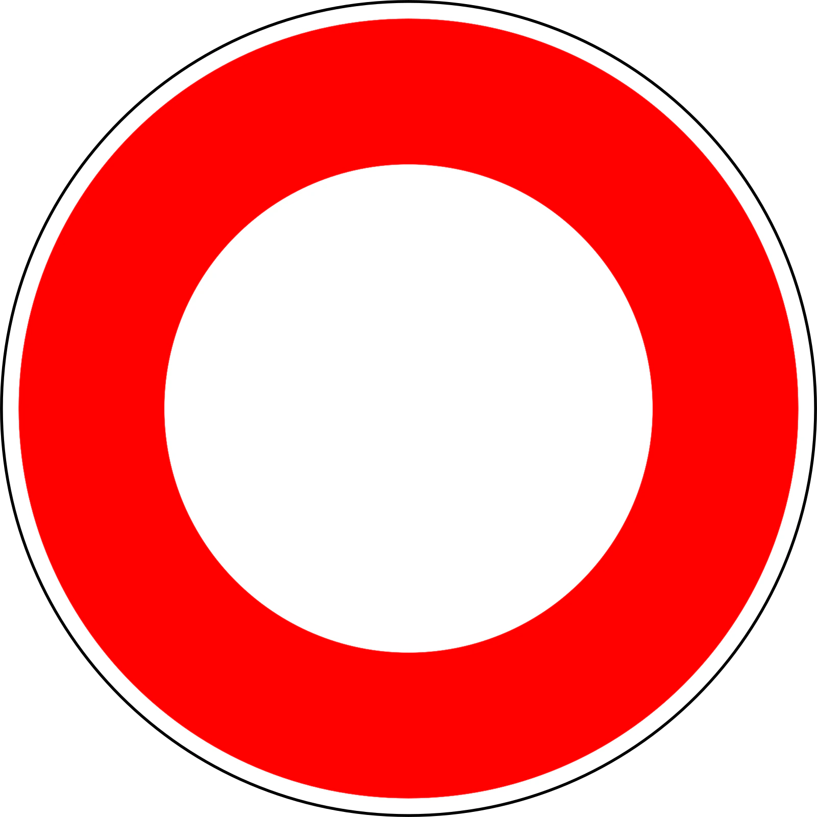 B0 - Panneau routier Aucun véhicule