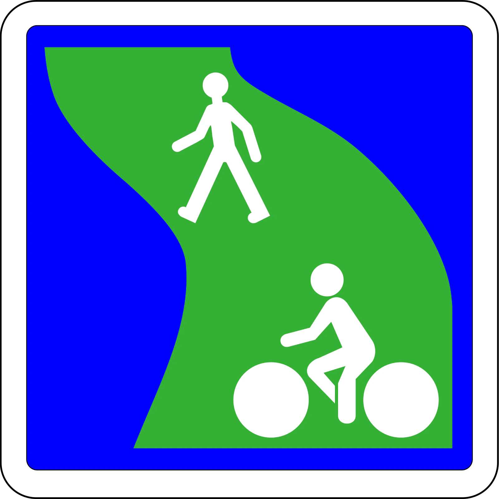 C115 - Panneau routier Piste cyclable et piétonne