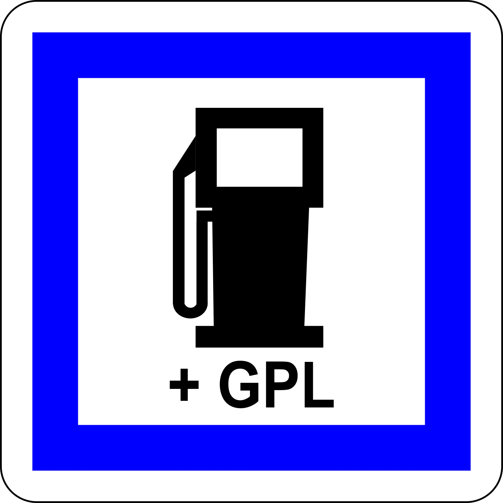 CE15c - Panneau routier Essence et gaz de pétrole liquéfié