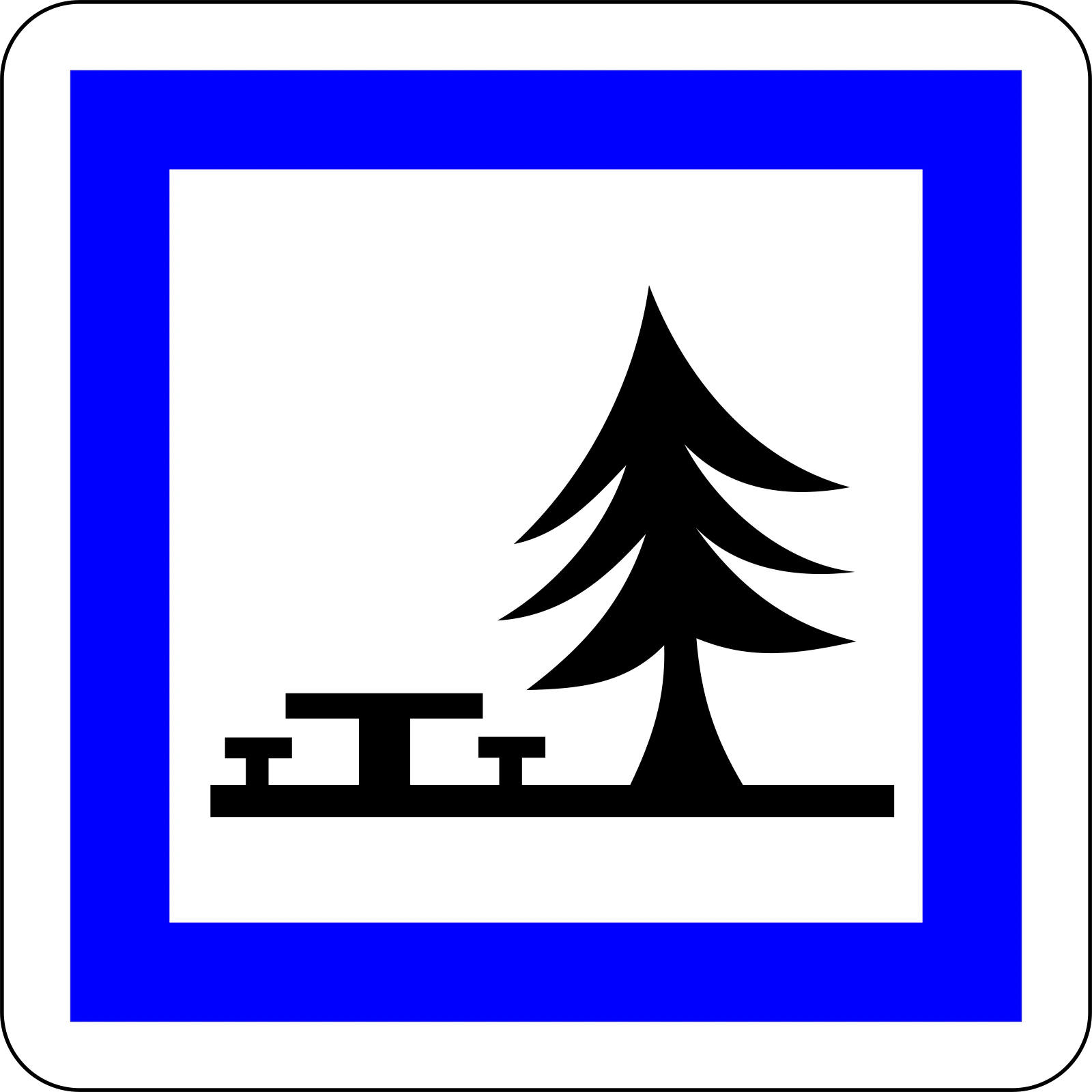 CE7 - Panneau routier Aire de pique-nique