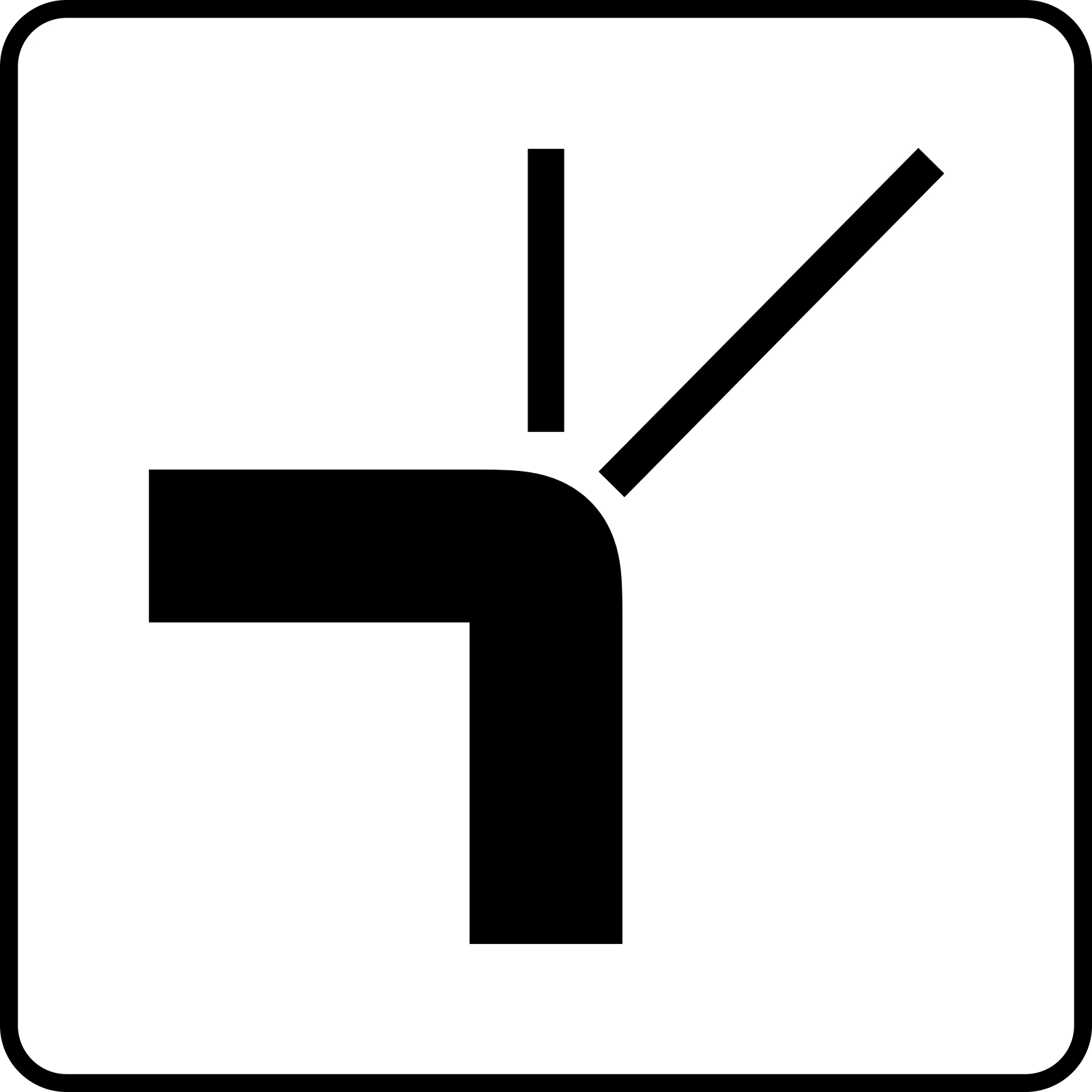 M7 - Panneau routier Tracé de la route à priorité dans les intersections