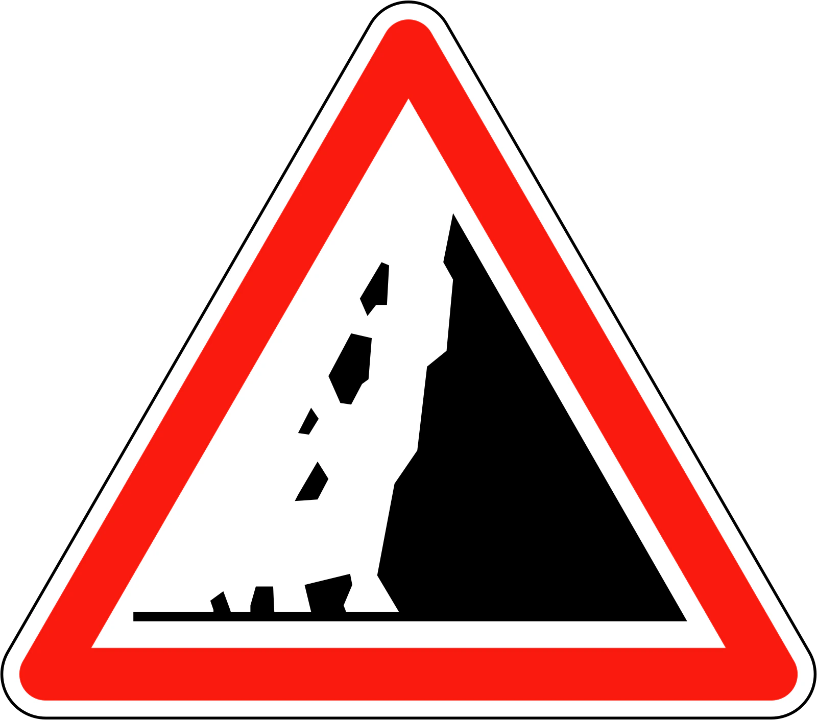 A19 - Panneau routier Risque d'éboulement