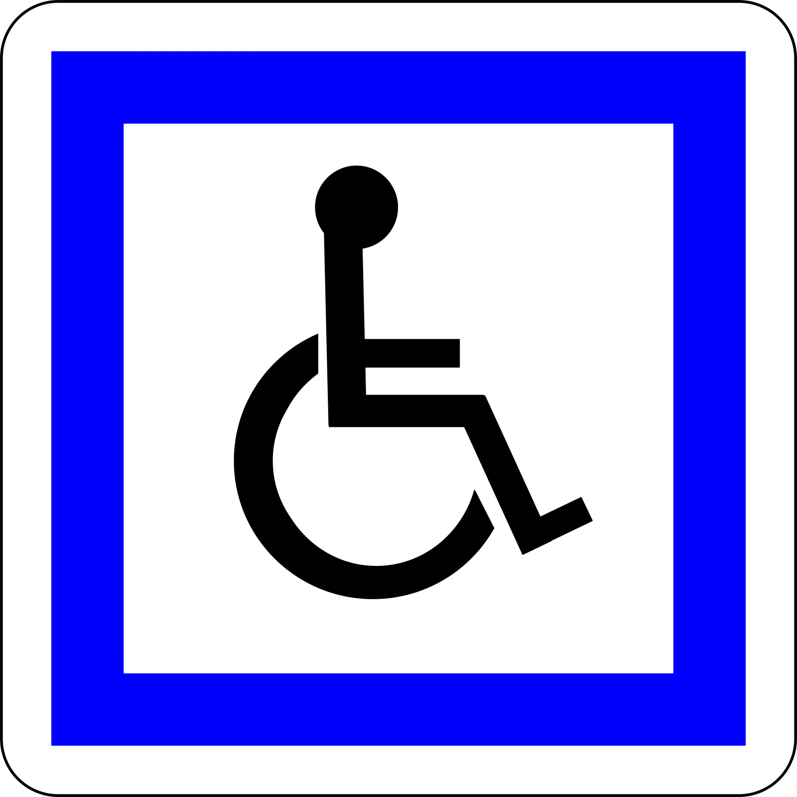 CE14 - Panneau routier Services pour personnes handicapées