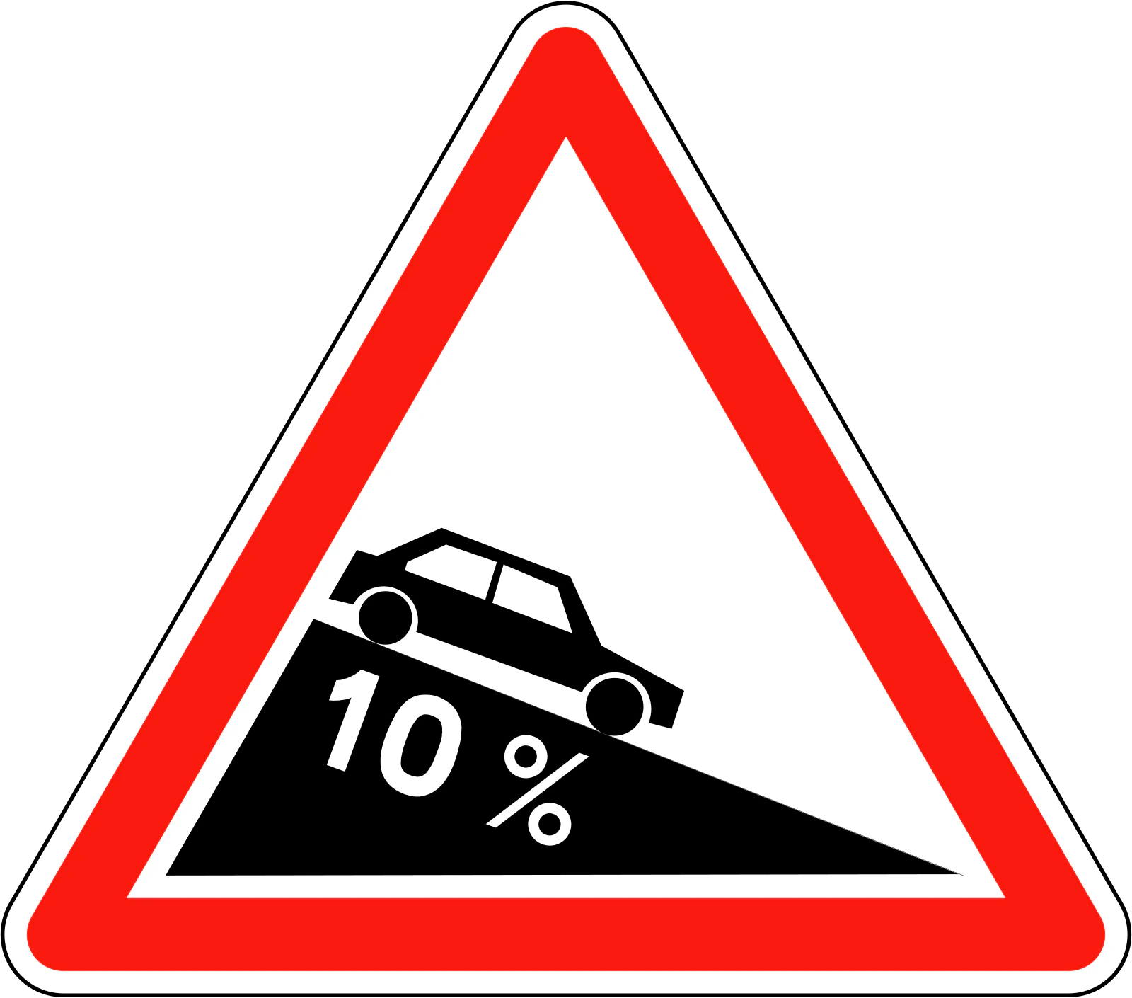 A16 - Panneau routier Forte descente