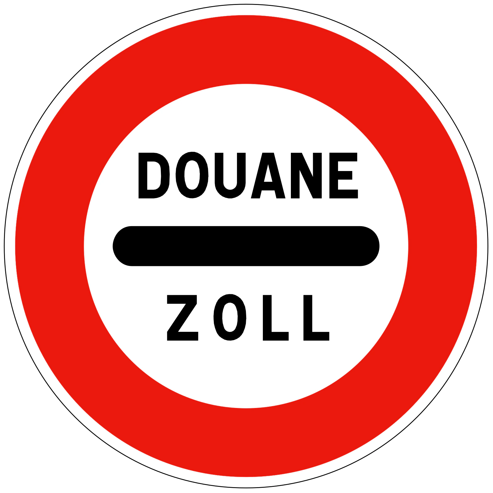 B4 - Panneau routier Stop - douane