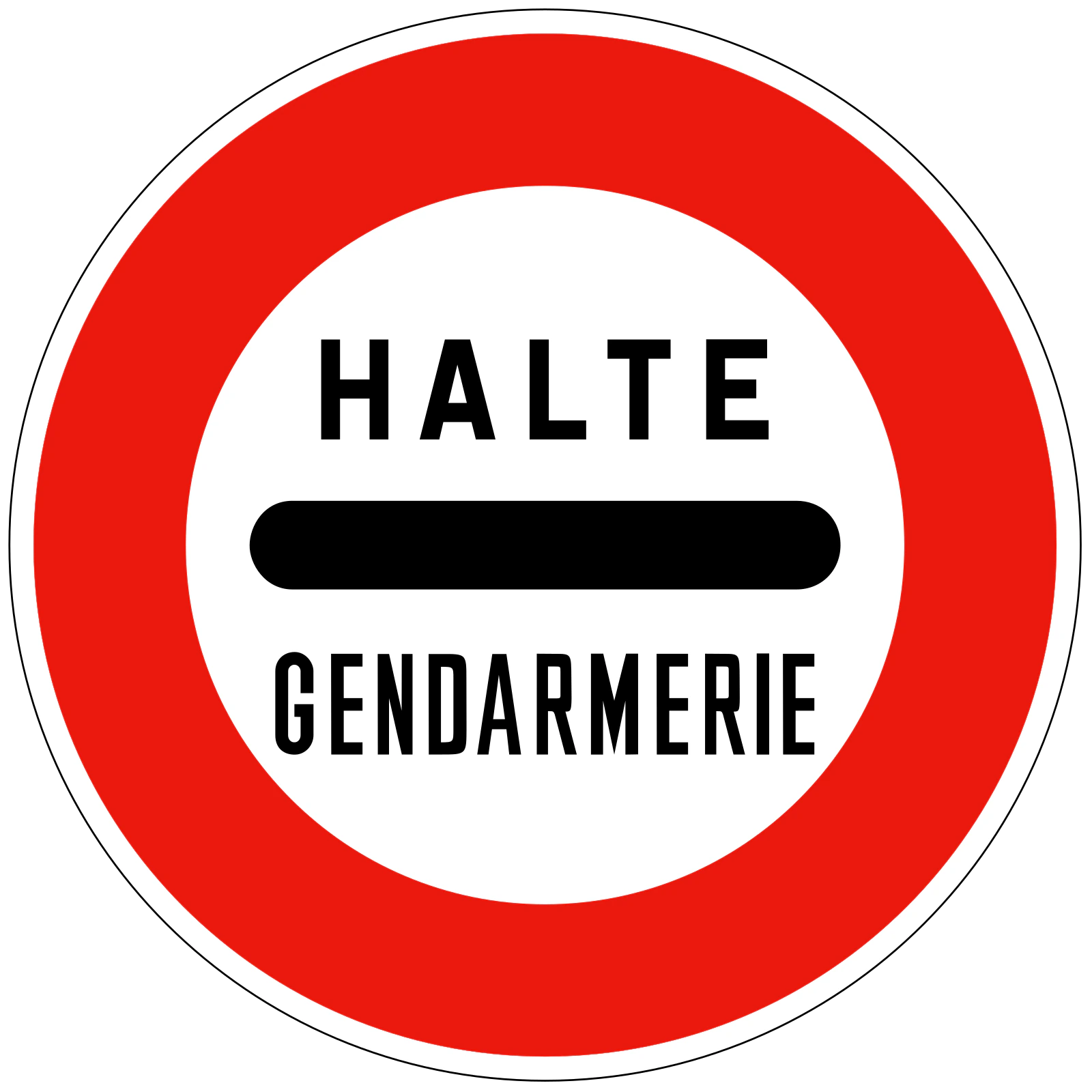 B5a - Panneau routier Stop - gendarmerie